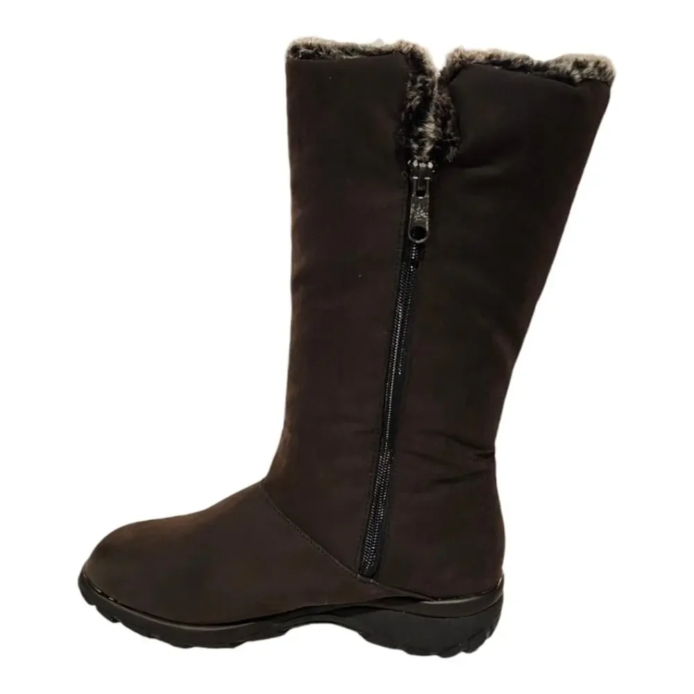 Toe Warmers Janet Brown Faux Fur Lined Winter Boots Made in Canada 7.5 M